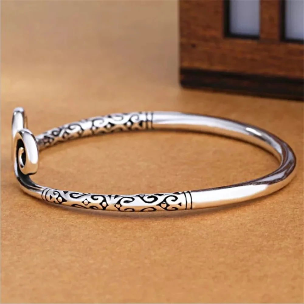 !NEW Heavy 925 Sterling Silver Swirl Cuff | Adjustable Bracelet - Picture 6 of 15
